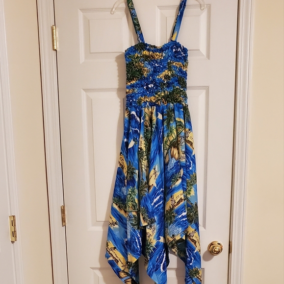 Ocean Blue Dresses & Skirts - Shirred Top Sundress